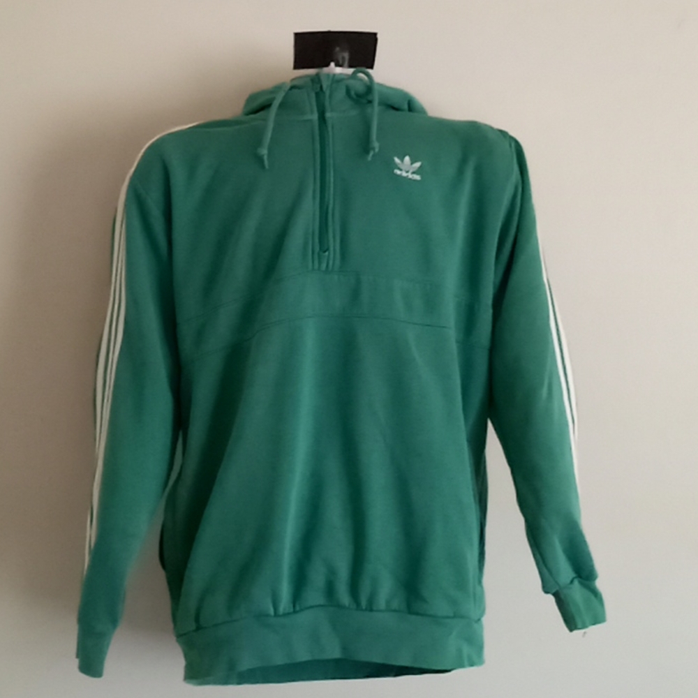 Green Adidas 1/4 zip up hoodie sz L